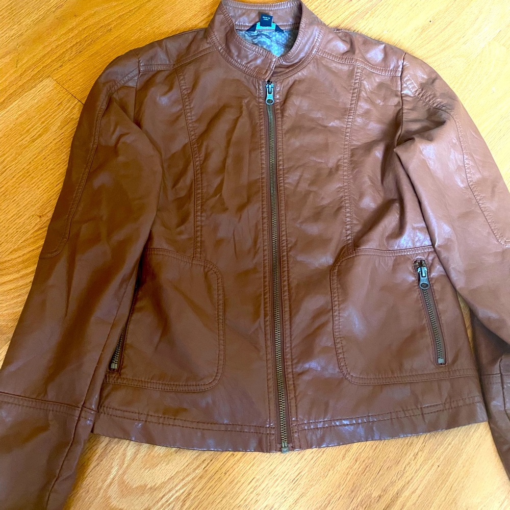Brown leather jacket